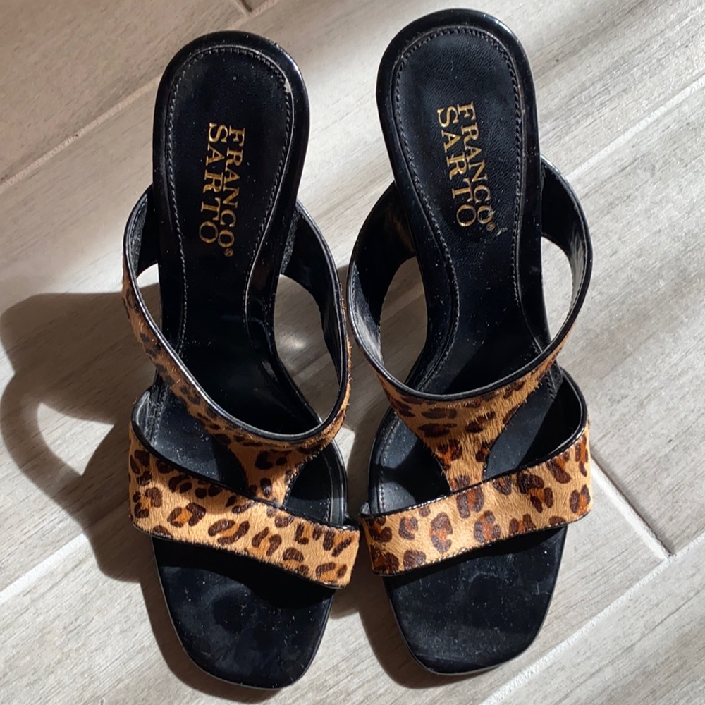 Franco Sarto animal print heel sandals